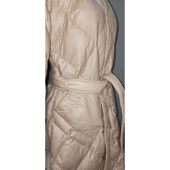 Vintage Eddie Bauer Beige Quilted Down Filled Duster Robe Size S - Picture 8 of 13